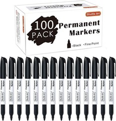 100 Black Permanent Markers for Doodling, Writing