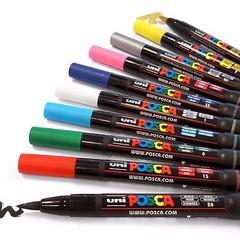 POSCA PCF-350 Brush Tipped Paint Marker Art Pen Set of 3