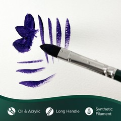 2510-8 Ruby Satin Cats Tongue Paintbrush for Oil, Acrylic, and Heavy Body Pai…