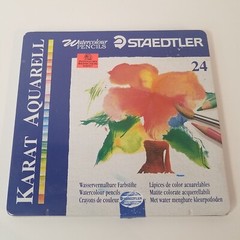 Staedtler Karat Aquarell, 24 Watercolor Pencils, German Metal Box, Germany, #124