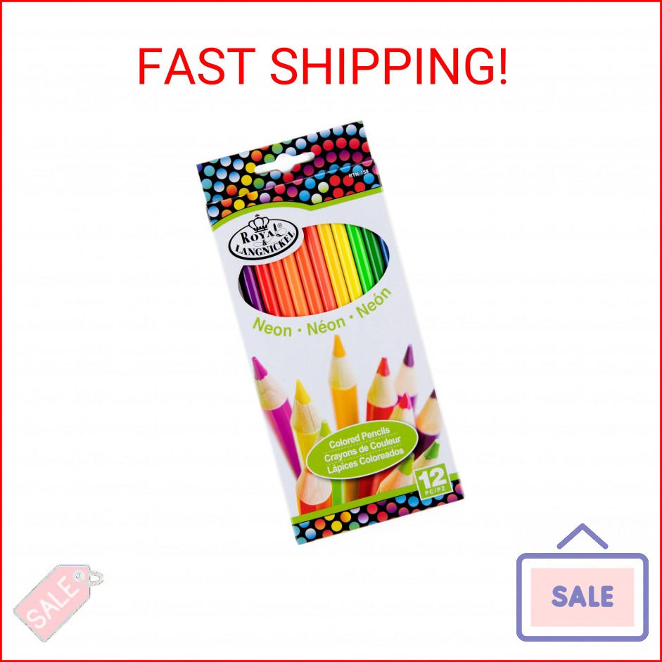 ROYAL BRUSH Neon Colored Pencils, 12 Count, 12/Pkg