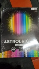 Astrobrights Color Paper, 8.5” x 11”, 24 lb/89 Yellow,Orange,Blue,Green,White