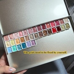 90-Grid Watercolor Packaging Box Tinplate Frosted Iron BOX Paint Storage