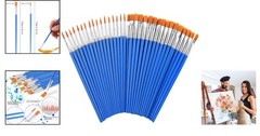 Versatile 60-Piece Paint Brush Set: Round & Flat Brushes for All Art Styles