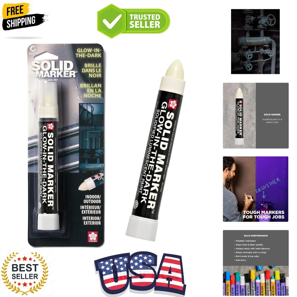 Glow-in-the-Dark Waterproof Paint Marker – Non-Toxic Fine Point for All Surfaces
