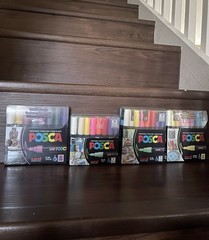 Posca Paint Marker Pen Bundle – 4 Packs of 8 & 16 Colors (PC-1m, 3m, and 5m)