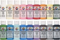 Delta Creative 18 Ceramcoat Acrylic Paint 0.06 Fl Oz (Pack of 18), Top Colors