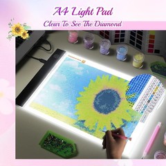 Guiseapue A4 Diamond Art Light Board, Ultra-Thin Light Pad for Painting, Light T