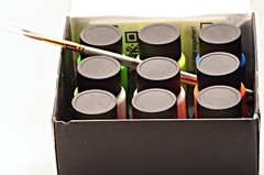 New Blikable Glow In The Dark Acrylic Paint 9 Colors 25ml Kit 2*Paint Brushes