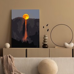 Painting by Numbers Kit for Adults Beginner,Super Moon Waterfall Paint by Number