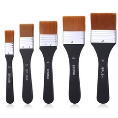 5Pcs Wide Flat Paint Brushes for Jesso Varnish Brush for Acrylic Painting Wat…