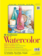 300 Series Tape Bound Watercolor Pad, 140 Lb. Cold Press, 11 X 15 Inches, White,