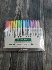 Zebra Creative Mildliner 15-Pack Double-Ended Soft Mild Colour Highlighters