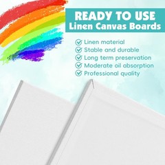 ESRICH Professional Linen Canvas for Painting, canvas-5p11x14in, White