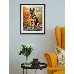 German Shepherd Paint by Numbers Kit, Dogs Number Painting, Animal Paint by Numb
