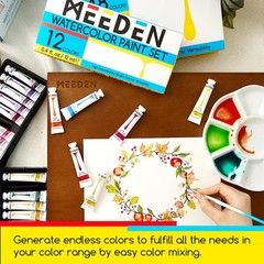 MEEDEN Watercolor Paint Tubes Set – 48 x 19.2 Fl Oz (Pack of 1), 48 Colors