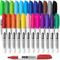 SFAIH 24 Colors Permanent Markers – Assorted 1 Count (Pack of 24), 24 colors
