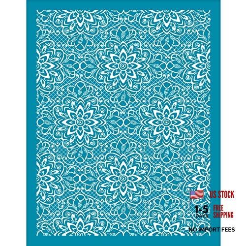 Clay Stencils Lace Flower Pattern Non-Adhesive Silk Screen Flower Lace
