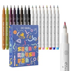 16 Colors Fudenosuke Brush Pen Set Calligraphy For Hand Lettering GC-SB16