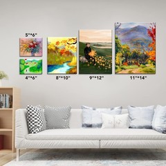 48 Pack Canvas Boards for Painting, 6Pcs of 4×4, 4×6, 5×6, 6×6, 8×10, 10×10, …