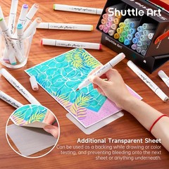 Pastel Alcohol Markers Brush tip, Dual Tip Brush & Fine Tip Art Marker Set, 5…