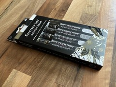 Spectrum Noir Acrylic Paint Marker Set Pack Of 4 Essential Metallic Gold Silver