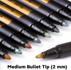 Metallic Marker Pens – Set of 10 Medium Point Metallic Markers
