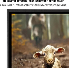 Black Canvas Floater Frame for 24×36″ Art – Modern Wall Decor, Hardware Included