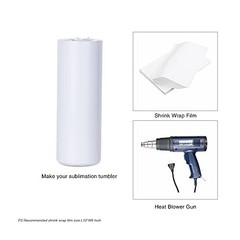 Sublimation Blanks Skinny Tumbler White 20 OZ Straight Stainless Steel