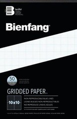 Bienfang Designer Grid Paper Pad, 10×10 Cross Section, 11×17 inches, 50 sheets