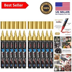 Gold Acrylic Paint Markers Set – 12 Waterproof & Non-Toxic Pens for All Surfaces