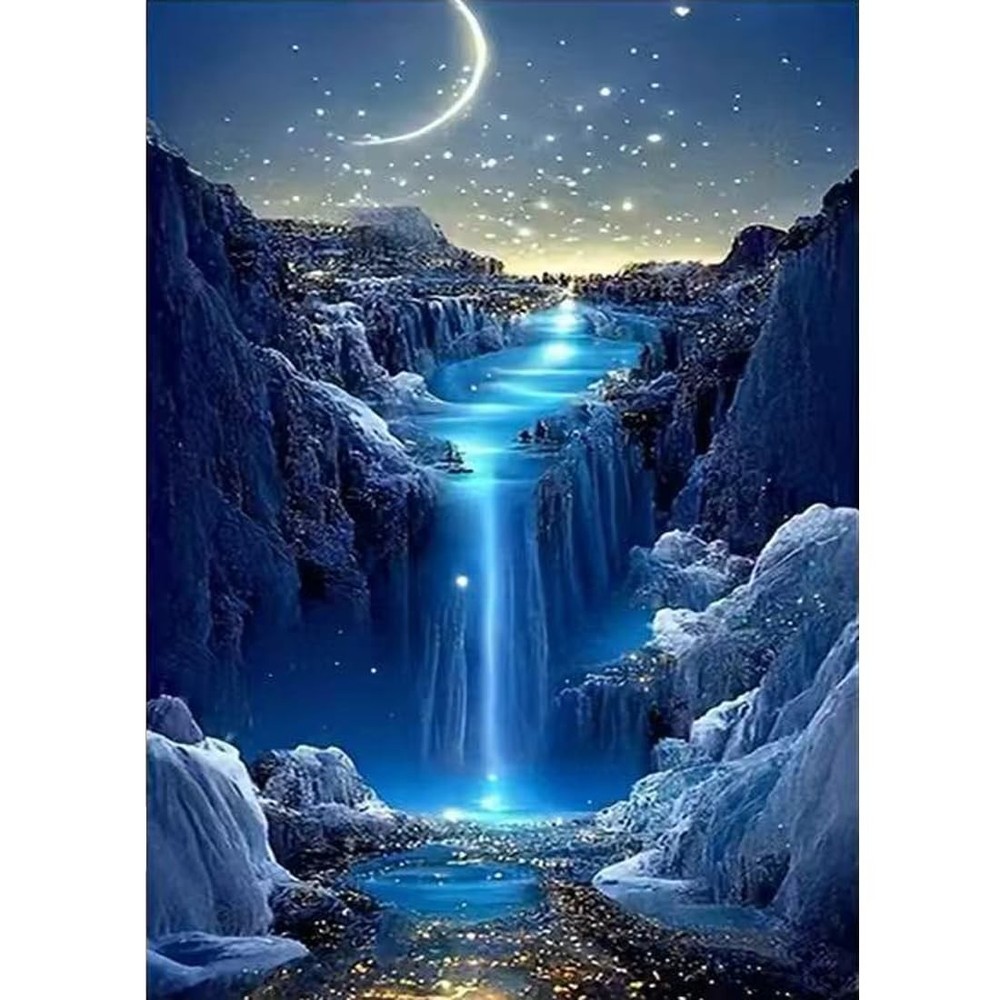 5D Diamond Art Kits for Adults,Ocean Night Diamond Painting Kits for Beginners,D