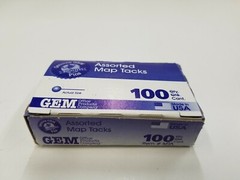 Gem Map Tacks, Plastic, Assorted, 3/8″, 200/Box (GEMMTA)