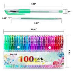 Aen Art Glitter Gel Pens, 100 Color 1 Count (Pack of 100), Multicolor