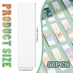 50 PCS Watercolor Paper Blank Bookmarks 1.9″ x 7.8″, 100% Cotton 140lb/300gsm…