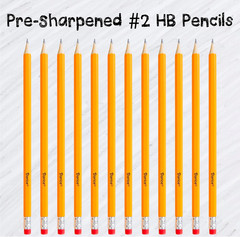 Wood-Cased Pencils, 288Pc Bulk Pre-Sharpened #2 HB Pencils with Eraser for Class