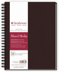 500 Series Mixed Media Paper Art Book, Matte Brown Cover, Natural