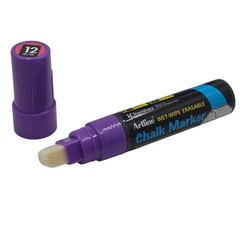 6 x Artline Chalk Marker 12mm Wedge Tip Purple Erasable PVC Menu Board Glass Pub