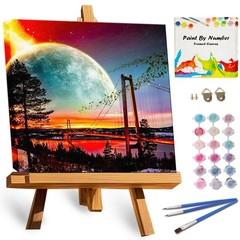 Framed Paint by Numbers Kit for Adults Beginners, Bridge Paint by Number with Fr