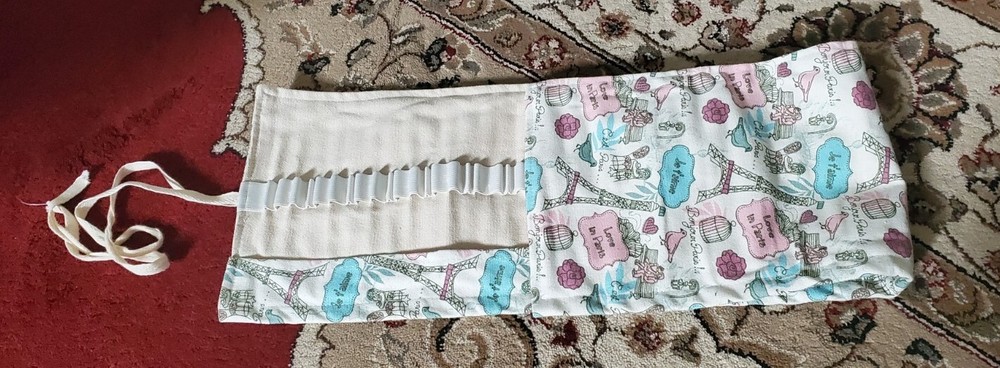 New 72 Slots Canvas Pencil Roll Wrap, Handmade Roll-Up Canvas Pencil Wrap,