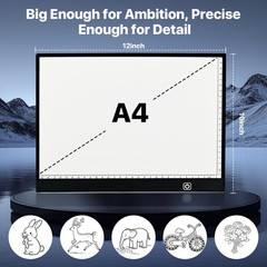 A4 LED Light Box for Tracing and Drawing – Ultra Thin Adjustable Light Pad/Board