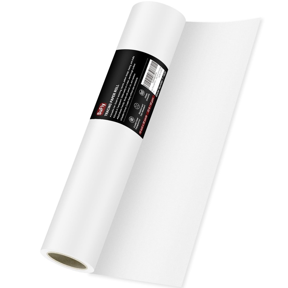 Tracing Paper Roll 18 Inch x 30 Yards Smooth Transparent 30LB/50GSM Drawing