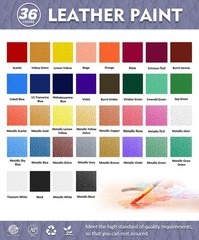 Colorful Acrylic Leather Paint for Shoe Painting- 36 Colors Leather Paint for Ba