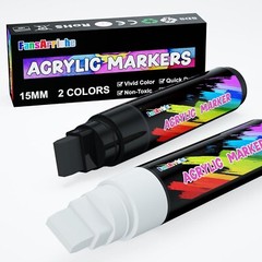 Jumbo Acrylic Paint Markers, Waterproof Black & White for Tagging & Art