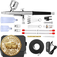 Gocheer Kit Air Compressor 40 48 Psi High Pressure Air Brush Non-Clogging