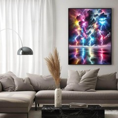 5D Colorful Lightning Diamond Art Kits for Adults Beginners,DIY Full Round Drill