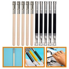 10Pcs Wooden Pencil Extenders Art Supplies Holder for Sketching Drawing