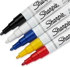5 Count Fine Point Oil-Based Paint Markers – Ideal for Arts & Crafts Projects