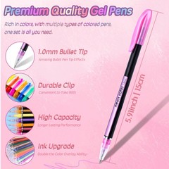 36 PCS Colored Gel Pens Set Metallic Glitter Ink For Journaling Black Paper