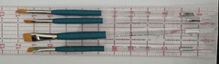 Winsor Newton Natural Grip Lot of 4, Flat, Round Long Handle Chisel End NEW